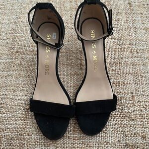 Shoes 'N More Black Suede Thin Strap Heels Size 39